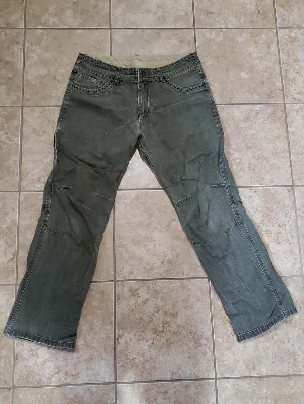 Discontinued Kuhl Riot Men's Olive Green Men's Outdoor Jeans Size 34x32